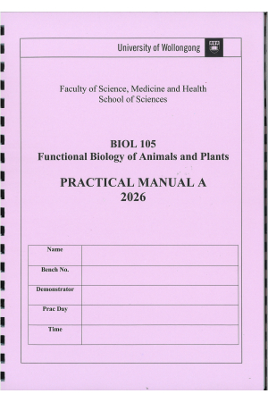 BIOL105 A & B Subject Handbook Spring Semester 2026