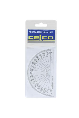 Celco 180 Degree Protractor 10cm - Clear