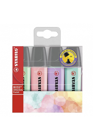 Stabilo Boss Highlighter Pastel 4 Pack