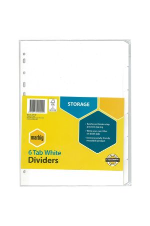 Marbig 6 Tab White Dividers