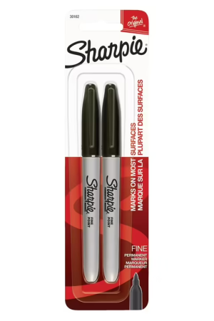Sharpie Fine Permanent Markers Black 2 Pack