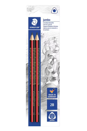 Staedtler Learner Jumbo Triangular Graphite Pencils 2B 2 Pack