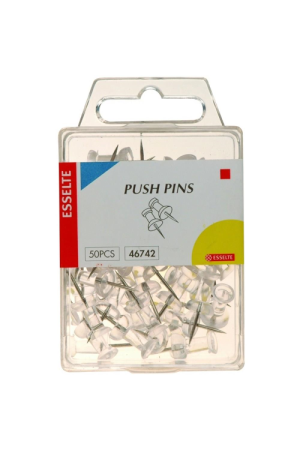Esselte Clear Push Pins