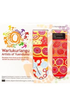 Warlukurlangu Aboriginal Art Magnetic Bookmark Set (2) - Fuschia Dreaming