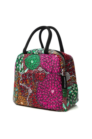 Coral Hayes Aboriginal Art Insulated Lunch Tote Bag - Gathering Bush Bananas