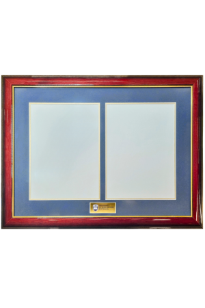 Double Degree Frame - Gloss Timber & Double Gold Trim