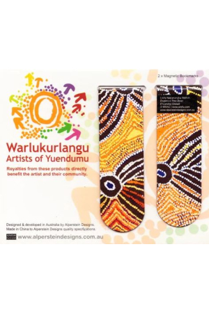 Warlukurlangu Aboriginal Art Magnetic Bookmark Set (2) - Dogwood Tree Bean Dreaming