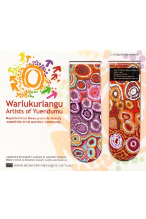 Warlukurlangu Aboriginal Art Magnetic Bookmark Set (2) - Fire Dreaming