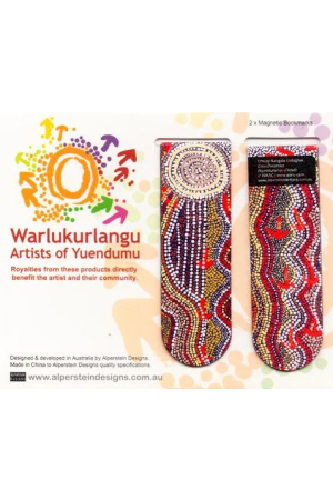 Warlukurlangu Aboriginal Art Magnetic Bookmark Set (2) - Emu Dreaming