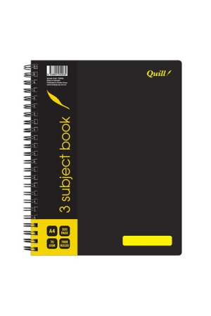 Quill A4 3 Subject Notebook