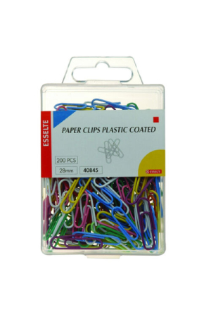 Esselte Assorted Paper Clips Plastic Coated