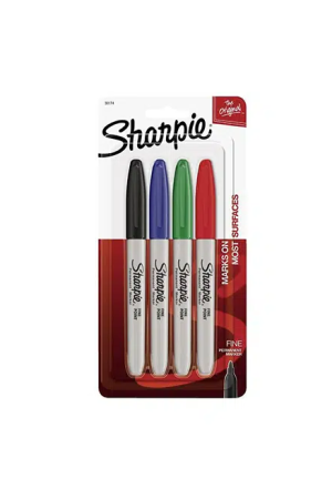 Sharpie Fine Permanent Markers Assorted 4 Pack