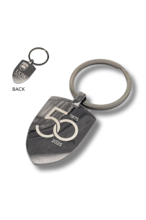 UOW 50th Anniversary Keyring Crest Gunmetal