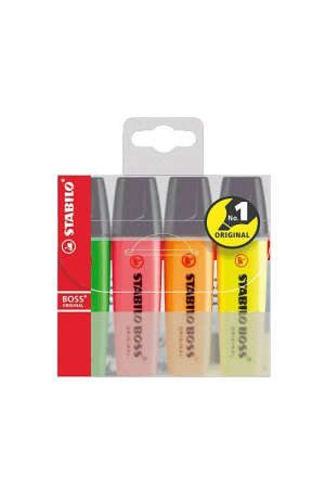 Stabilo Boss Highlighter Bright 4 Pack