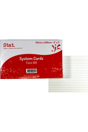 Stat White System Cards 203x127mm (8x5)