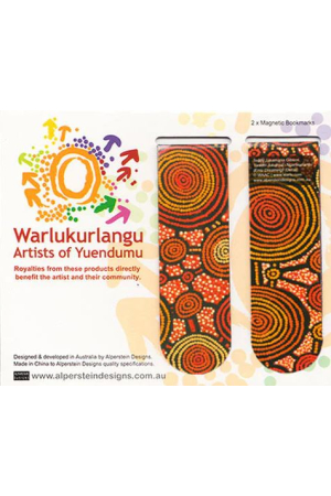 Warlukurlangu Aboriginal Art Magnetic Bookmark Set (2) - Emu Dreaming
