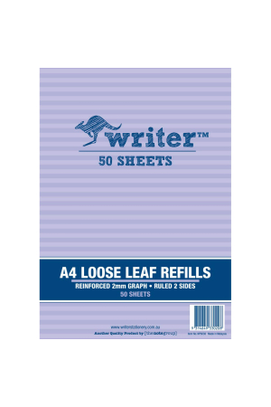 Writer Loose Leaf Refills 2mm Graph 50 Sheets