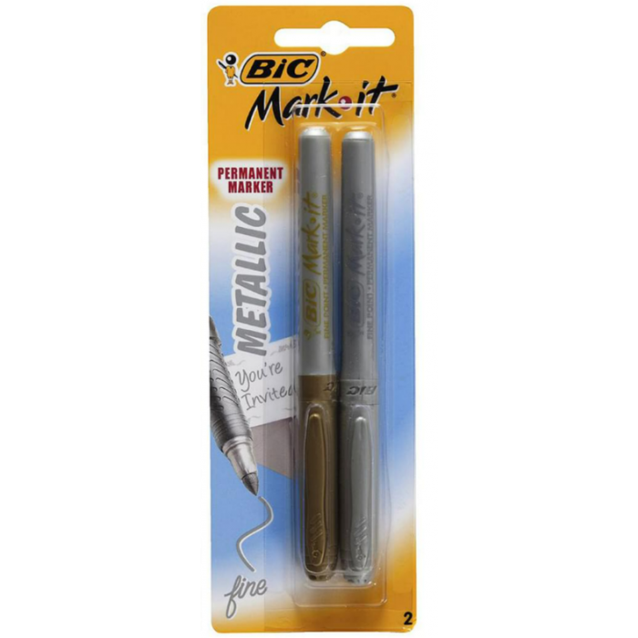 BIC Permanent Marker Gold and Silver