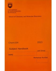 CHEM104 Subject Handbook Autumn 2023