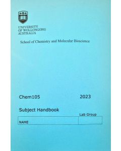 CHEM105 Spring 2023 Subject Handbook