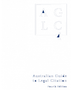 Australian Guide to Legal Citation (AGLC)