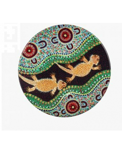 Aboriginal Bearded Dragon Ceramic Coaster