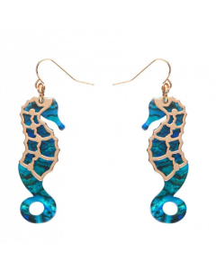 Blue Seahorse Drop Earrings