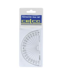 Celco 180 Degree Protractor 10cm - Clear