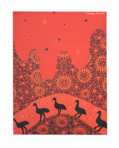 Aboriginal Emu Cotton Tea Towel