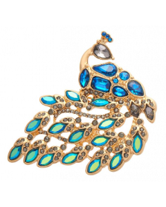 Le Peacock Royal Stone Set Crystal Brooch