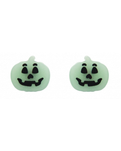 Pumpkin Glow in the Dark Stud Earrings - Green