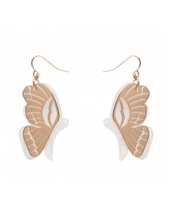 White Butterfly Drop Earrings